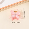 Pinza per capelli a farfalla in madreperla rosa con decoro diamante, misura 7,1 cm - Rosa