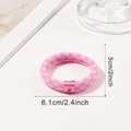 Rosa und weiß karierter elastischer Haargummi mit Herz-Etikett 6,1 cm Durchmesser - Rosa Stil B