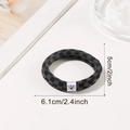 Elastisches Haarband mit schwarz-grauem Karomuster und kleinem Herz-Label für Damen - Schwarz Stil A