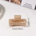Amber brown transparent square claw clip in 8.8cm size for elegant hair styling - Grey Coffee (8.8cm)