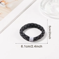Elastisches Haargummi mit schwarz-grauem Karomuster und Unendlichkeitszeichen-Tag - Schwarz Stil B