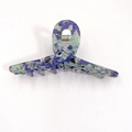Grande fermaglio per capelli in acetato con motivo marmorizzato viola, verde e bianco - Viola Verde Marmorizzato Misto (D10-3-15)