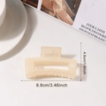 Creamy white transparent square hair claw clip for women, size 8.8cm long and 4.6cm high - Creamy White (8.8cm)