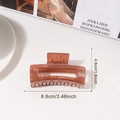 8.8cm minimalist amber brown transparent square hair claw clip for women's hairstyles - Coffee (8.8cm)