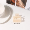 Minimalist beige matte square hair claw clip with 5cm size dimension mark - Creamy White (5cm)