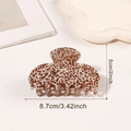 Brown and white tortoiseshell hair claw clip with grainy texture, measuring 8.7cm - Arc Shape (8.7cm) / Brown