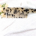 Pettine a denti larghi in acetato con motivo tartarugato bianco e nero minimalista - Picchiettato Bianco e Nero (B27-3-15)