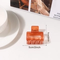 Amber square hair claw clip in transparent resin finish, 5cm medium size accessory - Reddish Brown (5cm)