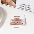 Minimalist transparent amber hair claw clip with sturdy spring and 5cm small square design - Light Lotus (5cm) Style 2