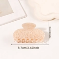 Large pink marble hair claw clip with grainy texture and 8.7cm length dimension - Arc Shape (8.7cm) / White