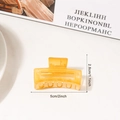 Minimalist amber yellow square hair claw clip with 5cm length dimensions - Honey Yellow (5cm) Style 2