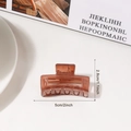 Brown translucent square hair claw clip for women, size 5cm x 2.8cm, minimalist design - Coffee (5cm) Style 2