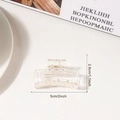 Compact 5cm transparent square hair claw clip with a gold metal spring mechanism - Transparent (5cm) Style 2