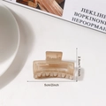 Minimalist translucent amber square hair claw clip, 5cm durable resin shark clip for women - Grey Coffee (5cm) Style 2