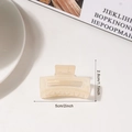 Minimalist beige translucent square hair claw clip with 5cm length size details - Creamy White (5cm) Style 2