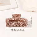 Brown leopard print large hair claw clip 4.1 inch acetic acid textured hair jaw clip - Rectangular Shape (10.4cm) / Brown