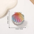Small shell hair claw clip with colorful gradient glitter finish, size 3.8cm by 3.3cm - Colorful Small Shell Style 5 (D21-4-5)