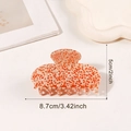 Orange speckled acetate hair claw clip with marble texture measuring 8.7cm long - Arc Shape (8.7cm) / Orange