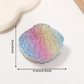 Rainbow glitter shell hair claw clip with measurements 6.4x5cm for women's hair styling - Colorful Large Shell Style 3 (D21-4-3)
