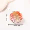 Sparkly colorful shell hair claw clip with orange accents measuring 3.8x3.3 cm - Colorful Small Shell Style 4 (D21-4-4)