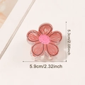 Pink floral hair claw clip with hand-painted petals for women stylish headwear accessories - Deep Pink