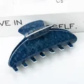 Pinza per capelli da 9cm per donna con trama in denim blu e design a farfalla elegante - Stile Texture Denim Lavato Blu (D19-1--14)