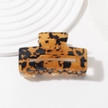 Elegant tortoiseshell acetate hair claw clip with square design for women hairstyles - Amber Tortoiseshell Rectangular Hollow Style (C22-3-11) / Light Tortoise Shell