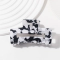 Pince à cheveux rectangulaire en acétate marbré noir et blanc pour cheveux longs - Marbre Noir et Blanc