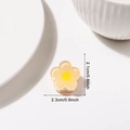 Small yellow flower hair claw clip in 2.3cm resin material for elegant hairstyling - Bright Yellow Floral Style