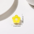 Mini bright yellow five-petal flower hair claw clip for women, size 2.1cm by 2.3cm - Yellow Flower Style