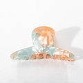 Pinza per capelli effetto marmo arancione e verde chiaro con finitura lucida - Sfumatura Arancione E Ciano (C6-3-16)