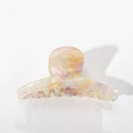 Pinza per capelli in PVC con trama marmorizzata rosa e arancione e denti in resina - Sfumatura Rosa Arancione Viola (C6-3-12)