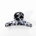 7cm hair claw clip with black, grey, and white marble pattern design for women - Black Gray White Marble (C6-3-13)