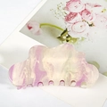 Molla per capelli effetto marmo rosa e crema con glitter dorati e design a onde - Viola Fluido (C5-1-12)