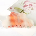Pinza per capelli a nuvola con trama marmorizzata arancio-rosa e glitter dorati - Rosso Nebbia (C5-1-9)