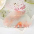 Pince à cheveux en acétate marbré rose et vert avec paillettes dorées pour femmes - Rouge Brumeux