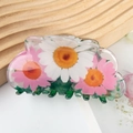 Pince à cheveux marguerite douce avec motif floral en résine pastel translucide - Style Marguerite Rose Blanc Vert (D15-3-16)