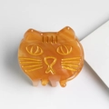 Pinza per capelli a gatto arancione marmorizzato con dettagli dorati - Motivo Ambra Arancione (C17-3-20)