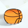 Haarklammer im lebhaften orangefarbenen Basketball-Design mit Glanzfinish und Linien - Basketball Stil (D2-4-4)