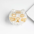 Mini molletta per capelli a gatto in acetato marmorizzato con dettagli oro - Motivo Marmo Bianco (C17-1-20)