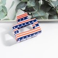 Molla per capelli rettangolare con motivo a bandiera americana stelle e strisce - Stile Bandiera a Strisce (D9-4-18) / Piccolo