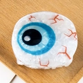 Molla per capelli con bulbo oculare blu in acetato e dettagli rossi per Halloween - Stile Pupilla Blu (D4-1-21)