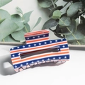 Pinza per capelli rettangolare con motivo a bandiera americana stelle e strisce - Stile Bandiera a Strisce (D9-4-20) / Medio
