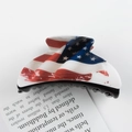 Pinza per capelli 8,5 cm Independence Day con design della bandiera americana USA - Stile Diagonale Stelle e Strisce (D15-1-11)