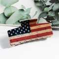Rechteckige Haarklammer im US-Flaggen-Design mit Sternen und Streifen Muster - Distressed Flaggen-Stil (D9-4-19) / L