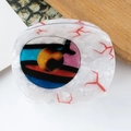 Pince à cheveux originale à motif œil injecté de sang en acétate blanc pour coiffures - Style de Pupille Mixte (D4-1-23)