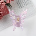 Pinza per capelli a farfalla rosa-viola iridescente con finitura perlata e molla in metallo - Rosa Viola Olografico