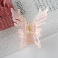 Iridescent pink butterfly hair claw clip with holographic laser finish for women - Iridescent Bright Pink