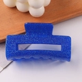 Pinza per capelli rettangolare blu reale scintillante con glitter e design scavato - Blu Reale Glitter (D15-1-10)
