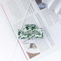 Green translucent St. Patrick's Day hair claw clip with shamrock patterns and crown texture - Green Shamrock Textured Style (C2-1-10)